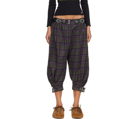Chopova Lowena Chopova Lowena Gray & Purple Plus Fours Knickerbocker Trousers