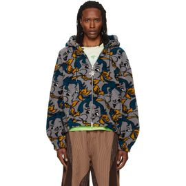 Chopova Lowena Chopova Lowena Gray 'Cheeky Girl' Oversized Hooded Fleece Jacket