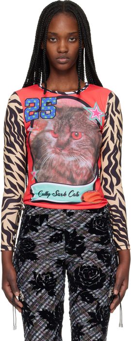 Chopova Lowena Chopova Lowena Multicolor 'Cutty Sark Cats' Fitted Jersey T-shirt