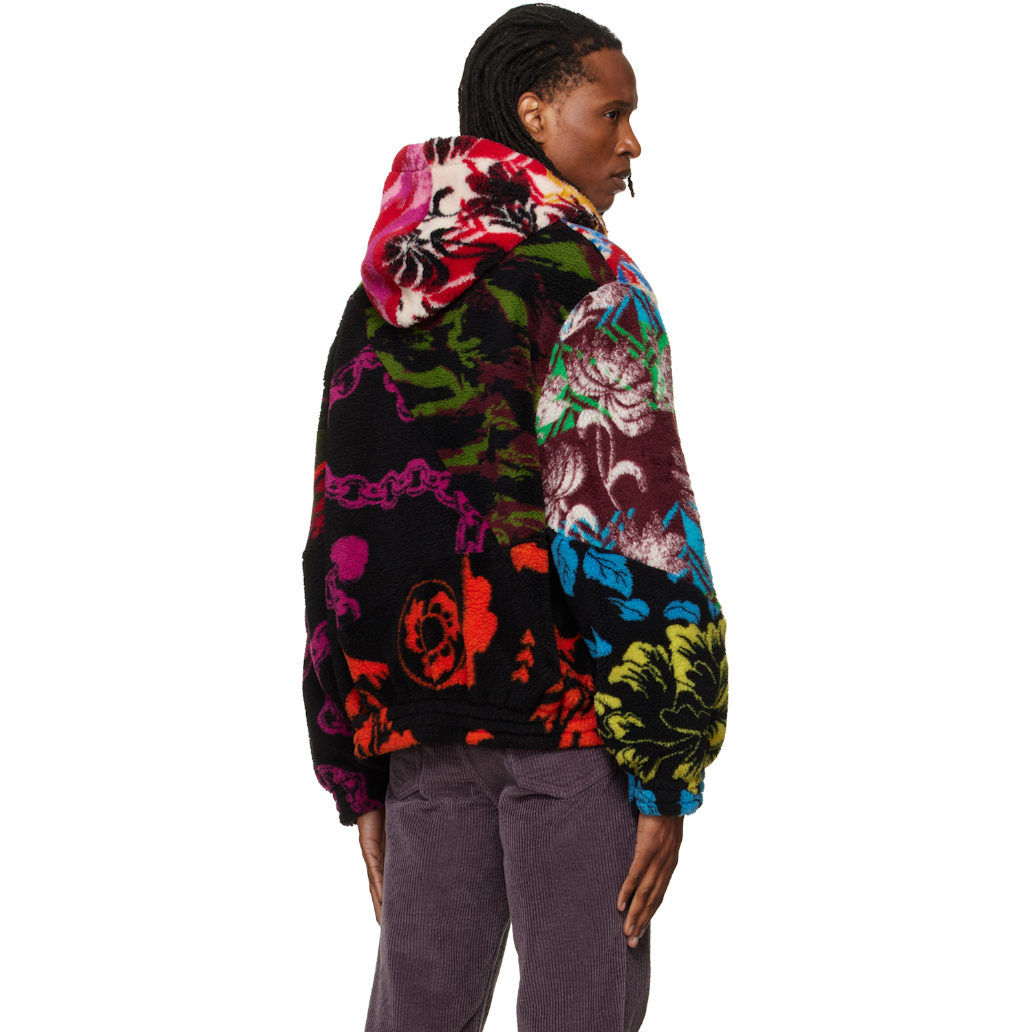 Chopova Lowena - Multicolor Patchwork Oversized Hooded Fleece Jacket