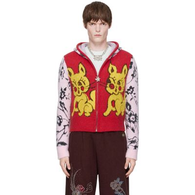 Chopova Lowena Chopova Lowena Pink & Red Squizzle Bun Bun Hoodie