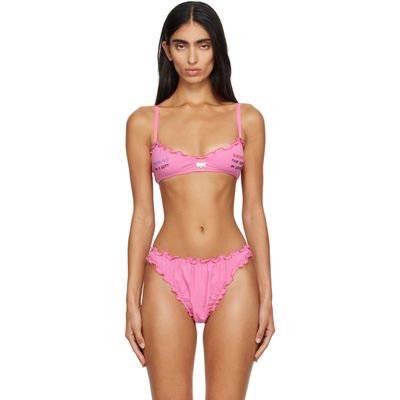Chopova Lowena Chopova Lowena Pink 'FEELINGS' Surprise Bralette