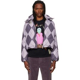 Chopova Lowena Chopova Lowena Purple Argyle Puffer Jacket