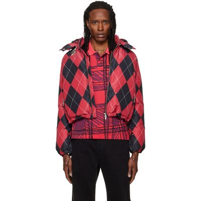 Chopova Lowena Chopova Lowena Red Argyle Puffer Jacket