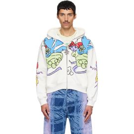 Chopova Lowena Chopova Lowena White Follow The Fairies Zip Hoodie