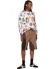 Chopova Lowena Chopova Lowena White Snippets Oversized Jersey T-shirt - 5