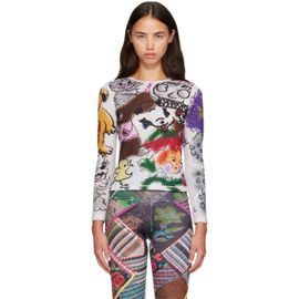 Chopova Lowena Chopova Lowena White Spray It Fitted Mesh Top