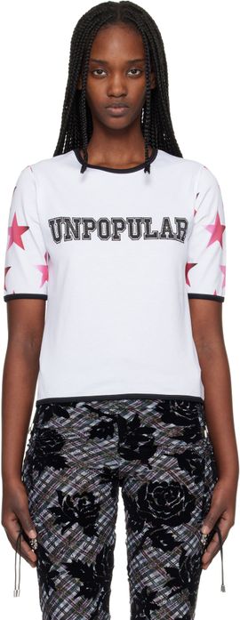 Chopova Lowena Chopova Lowena White 'Unpopular' Fitted Jersey T-shirt