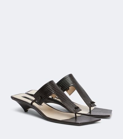 Christen Christen Edge snake-effect leather mules