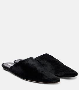 Christen Christen Elipse calf hair mules
