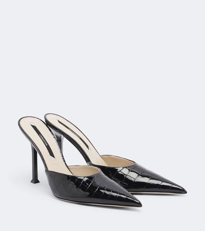 Christen Christen Helix croc-effect patent leather mules