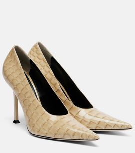 Christen Christen Helix croc-effect patent leather pumps