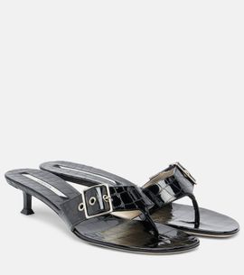 Christen Christen Helix patent leather thong sandals