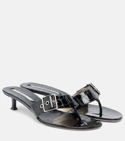 Christen Christen Helix patent leather thong sandals