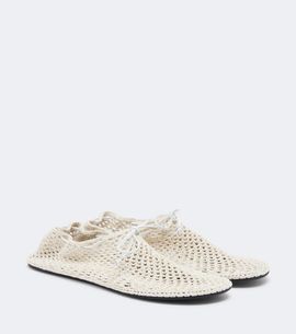 Christen Christen Mandala crochet leather-trimmed flats