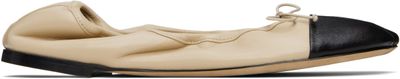 CHRISTEN CHRISTEN SSENSE Exclusive Beige & Black Tabi Stretch Ballerina Flats
