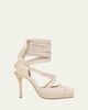 Christian Louboutin 100mm Cassiadrilla Canvas Lace-Up Espadrille Pumps - 1