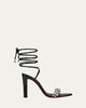 Christian Louboutin 100mm Fanny Jolly Embellished Leather Ankle-Wrap Sandals - 1