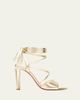 Christian Louboutin 100mm Fanny Randa Metallic Leather Ankle-Tie Sandals - 1