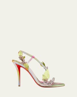 Christian Louboutin 100mm Rosa Fruit Embellished Satin Sandals