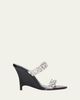 Christian Louboutin 100mm Solo Zee Embellished Leather Wedge Sandals - 1