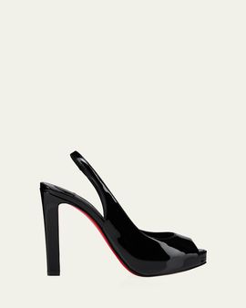 Christian Louboutin 120mm Lady Fanny Patent Leather Peep-Toe Pumps
