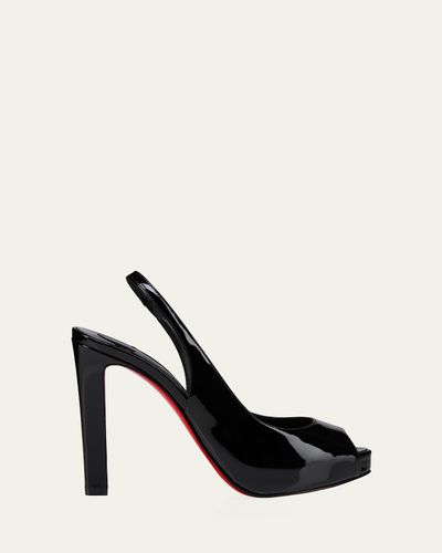 Christian Louboutin 120mm Lady Fanny Patent Leather Peep-Toe Pumps