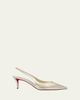 Christian Louboutin 60mm Miss Z Metallic Leather Slingback Pumps - 1