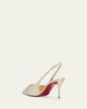 Christian Louboutin 60mm Miss Z Metallic Leather Slingback Pumps - 2