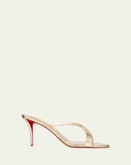 Christian Louboutin 80mm Mulazee Metallic Leather Sandals