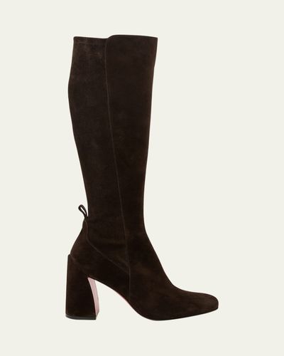 Christian Louboutin 85mm Jane Suede Knee-High Boots