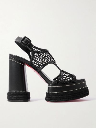 CHRISTIAN LOUBOUTIN Almeja 130 mesh and leather platform sandals