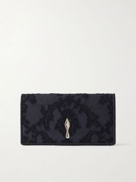 CHRISTIAN LOUBOUTIN Bettina lace-trimmed satin clutch