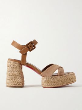 CHRISTIAN LOUBOUTIN Calakala 70 nubuck and suede espadrille platform sandals
