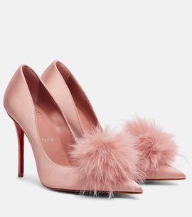 Christian Louboutin Christian Louboutin Alana 100 embellished crêpe satin pumps