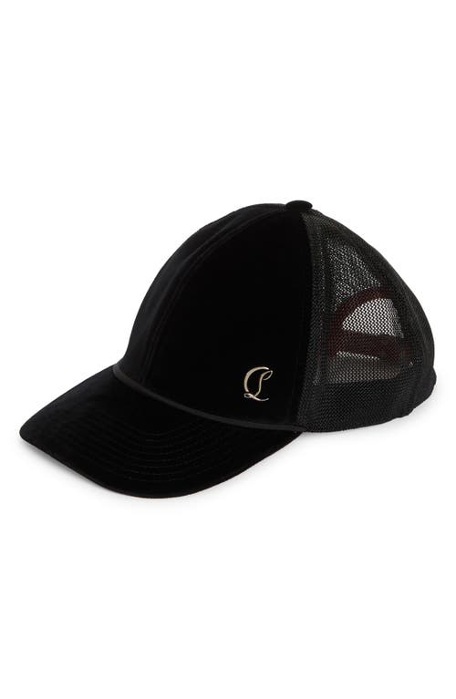 Christian Louboutin Christian Louboutin Aliochitto Monogram Logo Velvet Trucker Hat