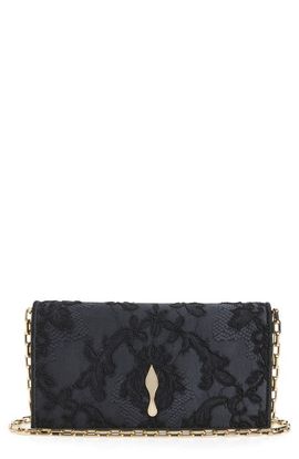 Christian Louboutin Christian Louboutin Bettina Chantilly Lace & Crepe Satin Clutch