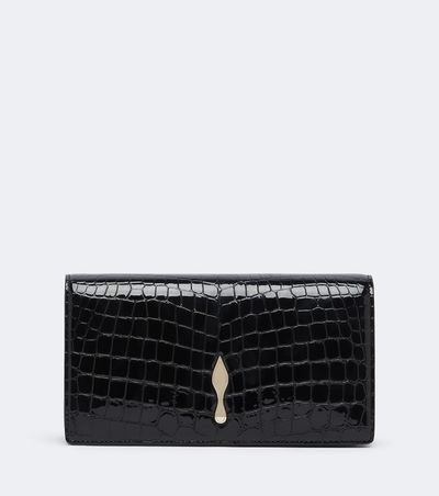 Christian Louboutin Christian Louboutin Bettina croc-effect patent leather clutch