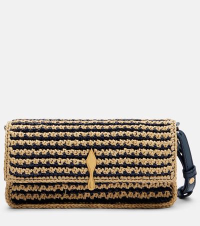 Christian Louboutin Christian Louboutin Bettina Mini leather-trimmed crochet clutch