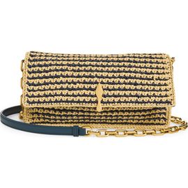 Christian Louboutin Christian Louboutin Bettina Stripe Crochet Raffia Crossbody Bag
