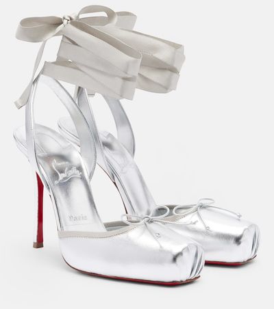 Christian Louboutin Christian Louboutin Cassia 100 metallic leather slingback pumps