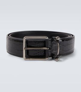 Christian Louboutin Christian Louboutin Croc-effect leather belt