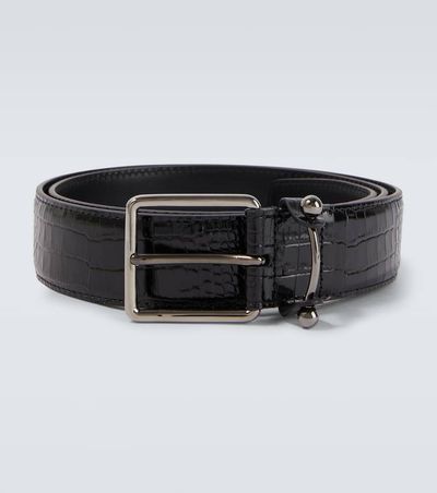 Christian Louboutin Christian Louboutin Croc-effect leather belt