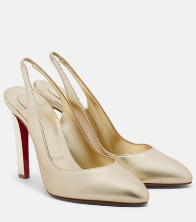 Christian Louboutin Christian Louboutin Fannylove metallic leather slingback pumps