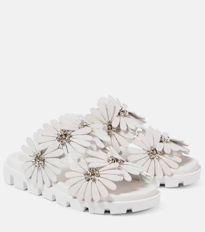Christian Louboutin Christian Louboutin Flora Cool suede and leather slides