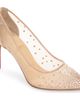 Christian Louboutin Christian Louboutin Follies Crystal Embellished Mesh Pointed Toe Pump - 1
