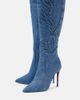 Christian Louboutin Christian Louboutin Kate Botta Alta 100 denim over-the-knee boots - 4