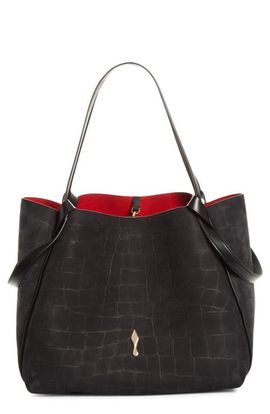 Christian Louboutin Christian Louboutin Large Bettina Croc Embossed Nubuck Leather Tote