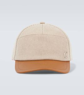 Christian Louboutin Christian Louboutin Leather-trimmed cotton baseball cap