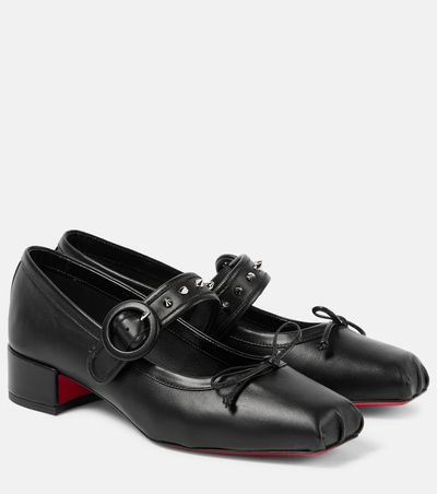 Christian Louboutin Christian Louboutin Mamastrapita Spikes leather Mary Jane flats